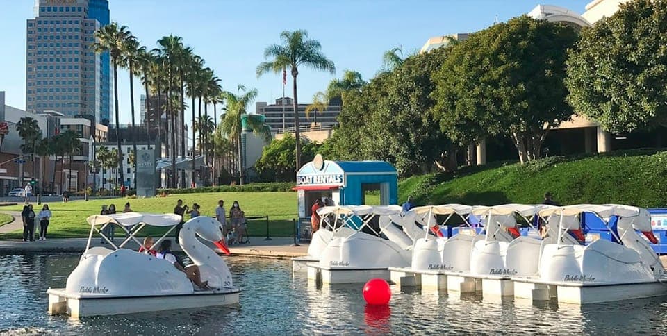 Long Beach: Swan Boat Rental at Rainbow Lagoon Gallery Image 1