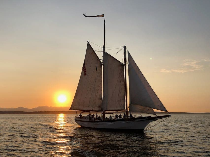 Tall Sailboat Sunset Harbor Cruise - Image NaN