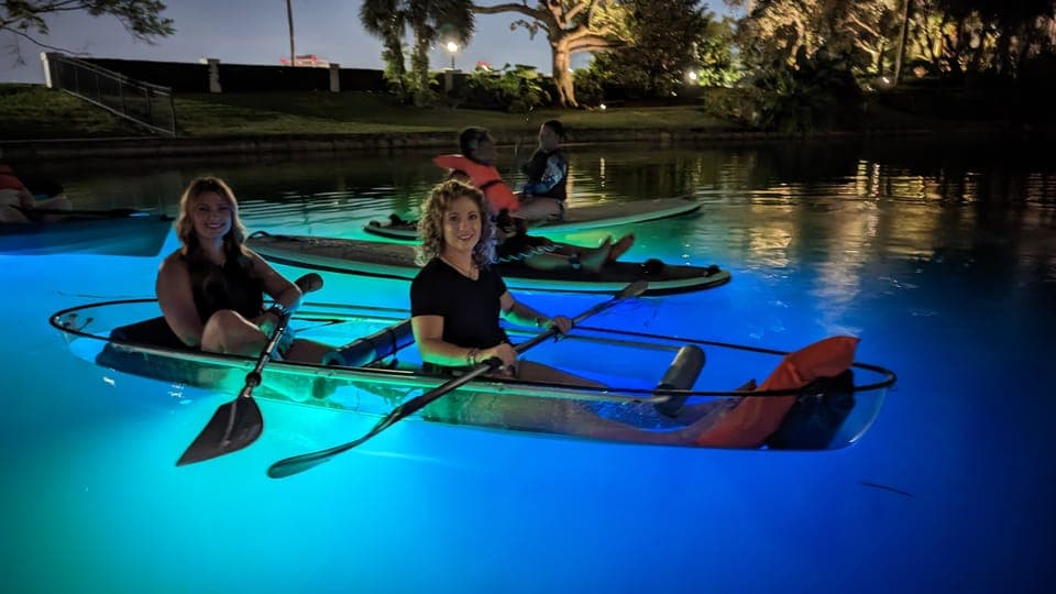 4. LED Night Glow Clear Kayak or Paddleboard Tour - Image 4