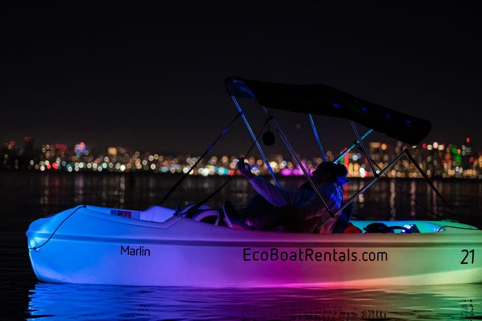 Night Date Glow Pedal Boat with Downtown Views - Image NaN
